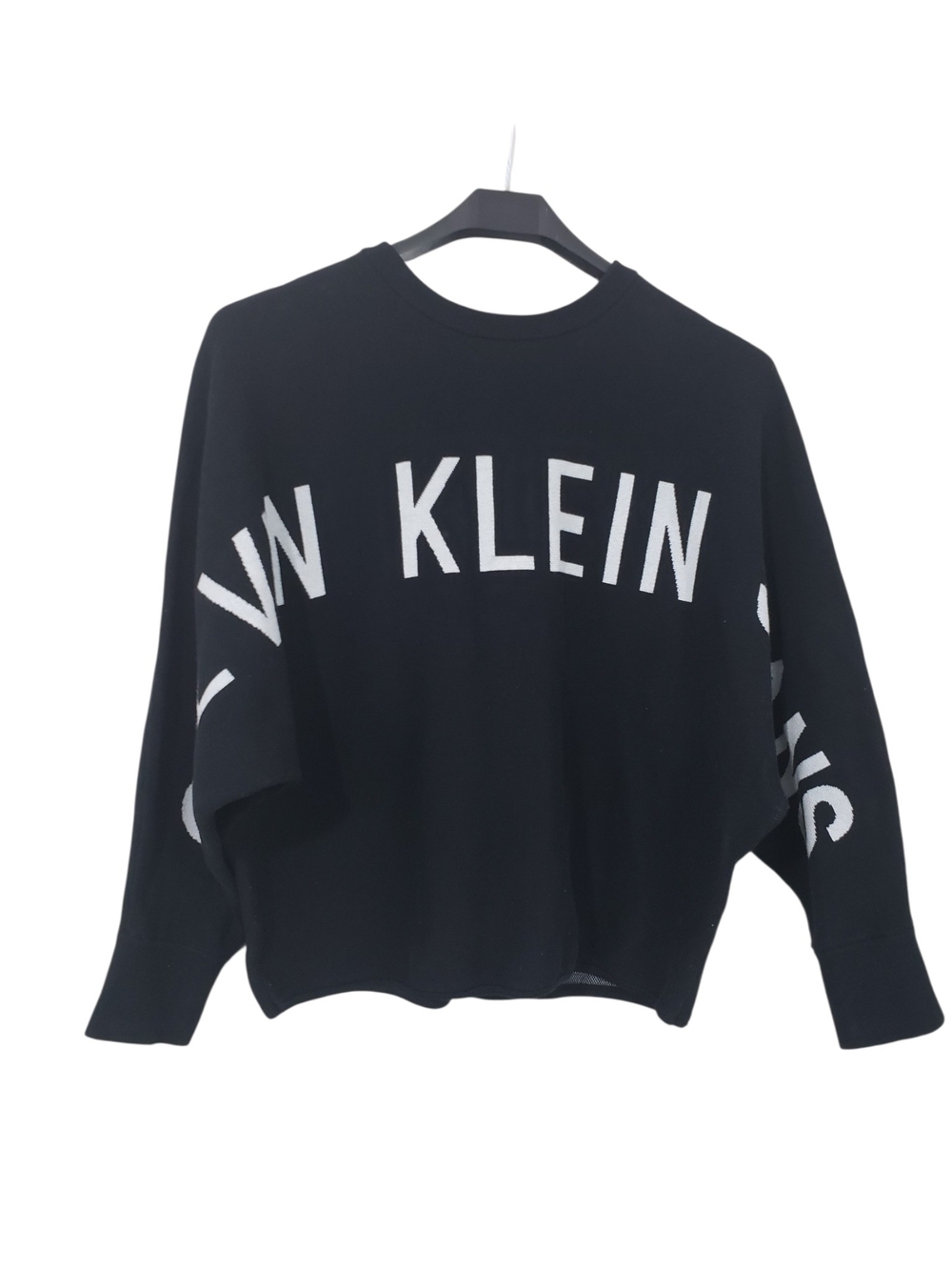 5/$50.  Calvin Klein Jeans Black Sweater with White Logo